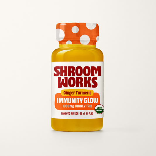 Shroomworks Immunity Glow Turkey Tail mushroom wellness shot