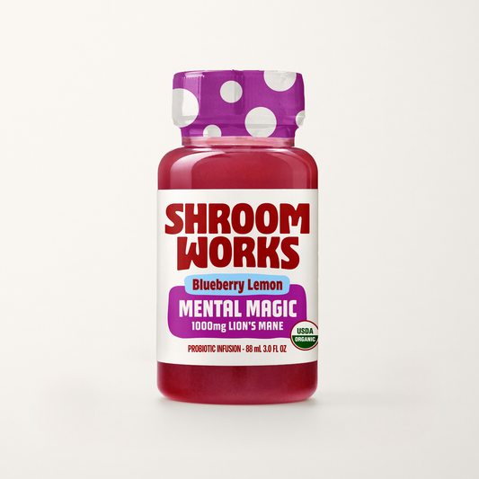 Shroomworks Mental Magic Lions Mane mushroom wellness shot